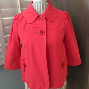 Tulle Cropped Jacket in Melon - Small